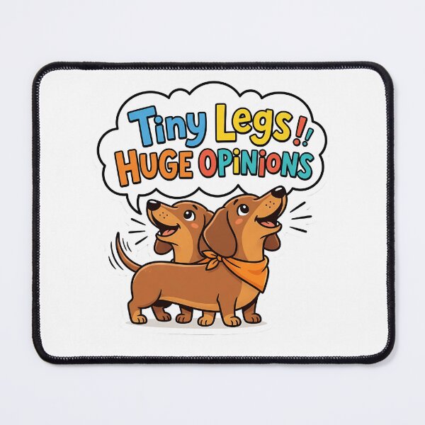 Item preview, Tiny Legs Huge Opinions Funny Dachshund Sticker | Cute Wiener Dog Cartoon Design for Dog Lovers designed and sold by jgoteiner.