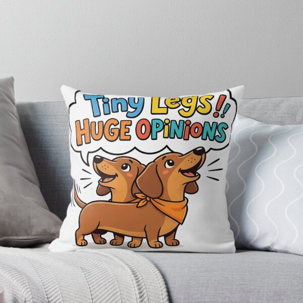 Item preview, Tiny Legs Huge Opinions Funny Dachshund Sticker | Cute Wiener Dog Cartoon Design for Dog Lovers designed and sold by jgoteiner.