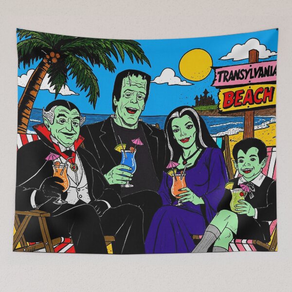 Item preview, The Munsters on the Beach designed and sold by PopFright Art Company .