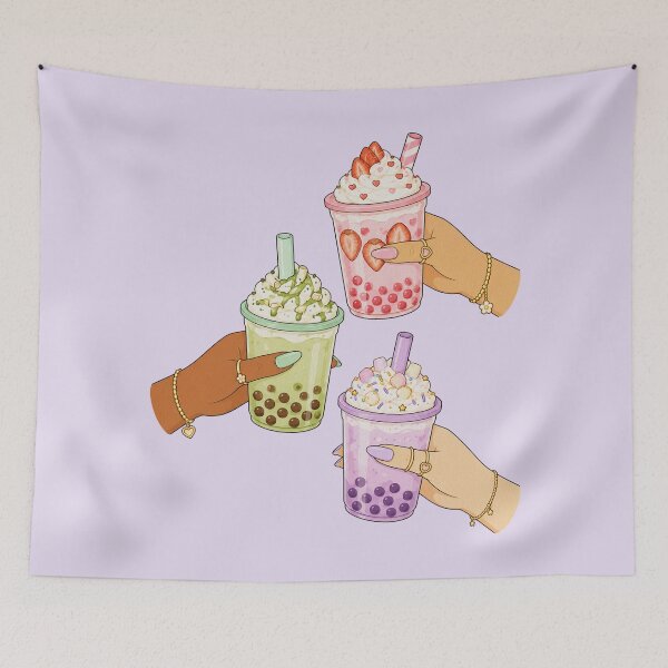 Item preview, Hands Holding Boba Bubble Tea Cute Illustration designed and sold by DjFreeq.