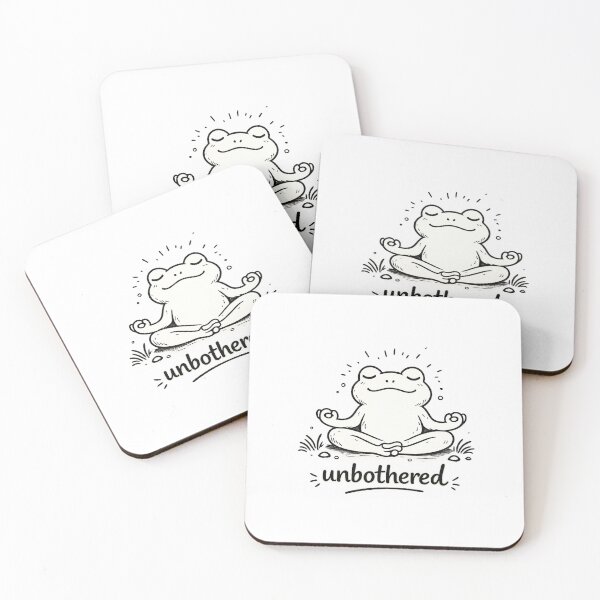 Item preview, unbothered frog meditation designed and sold by NEKOAME-Japan.