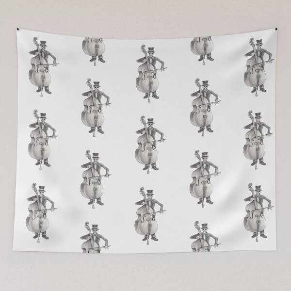 Item preview, Skeleton playing double bass day of the dead. designed and sold by Jiwsurreal.