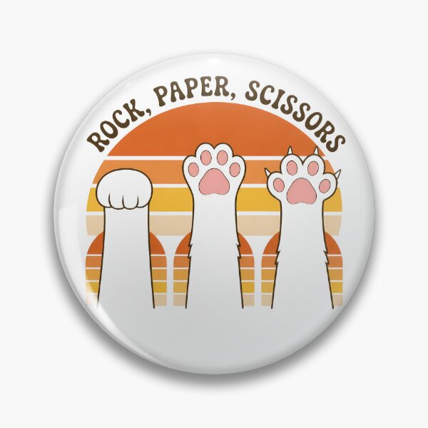 Item preview, Vintage Rock Paper Scissors Hand Game Cute Paw Funny Cat  designed and sold by FernaRoje.