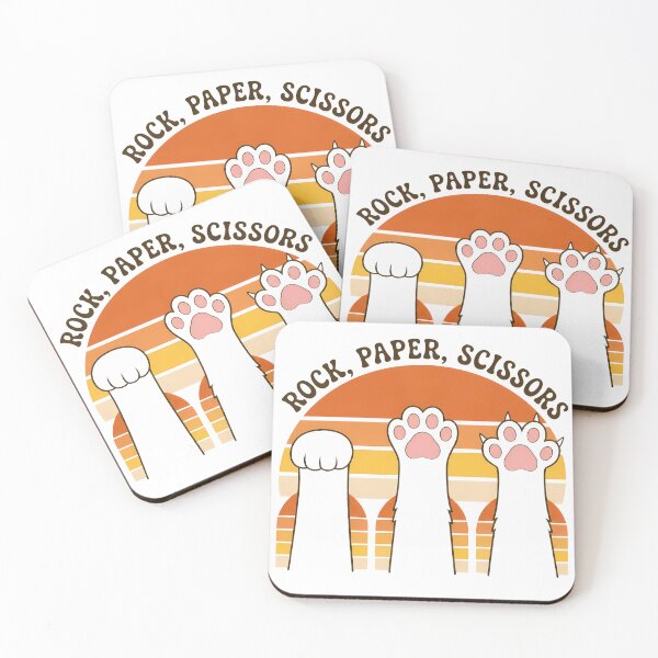 Item preview, Vintage Rock Paper Scissors Hand Game Cute Paw Funny Cat  designed and sold by FernaRoje.