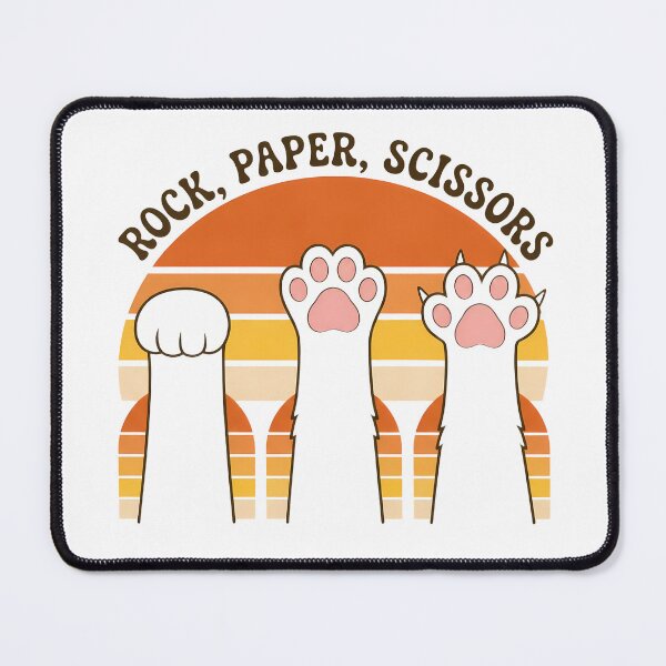 Item preview, Vintage Rock Paper Scissors Hand Game Cute Paw Funny Cat designed and sold by FernaRoje.