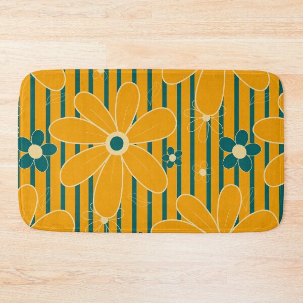 Item preview, Green stripes in a yellow field with yellow flowers 9B designed and sold by StefanStudioArt.