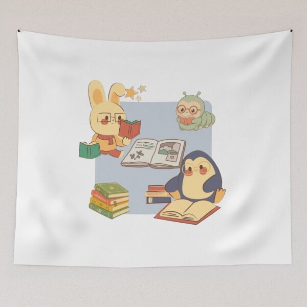 Item preview, Cute Study Buddies Sticker | Kawaii Reading Animals | Cozy Book Lover Aesthetic | Bunny Penguin Caterpillar | Student Journal Sticker Pack | cute stickers designed and sold by ravenRM.