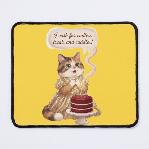 Item preview, Birthday Wishes – Cute Cat Making a Wish Celebration Art designed and sold by Fatomfatom.