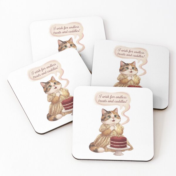 Item preview, Birthday Wishes – Cute Cat Making a Wish Celebration Art designed and sold by Fatomfatom.