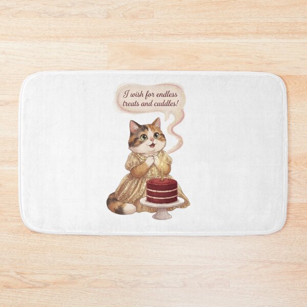 Item preview, Birthday Wishes – Cute Cat Making a Wish Celebration Art designed and sold by Fatomfatom.