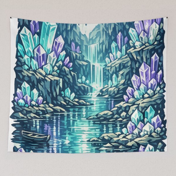 Item preview, Crystal Cave Underground Cathedral - Fantasy Landscape designed and sold by irfanshikh.