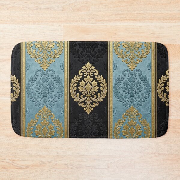 Item preview, Sky Blue & Black Striped Damask designed and sold by DesignsByPrnces.