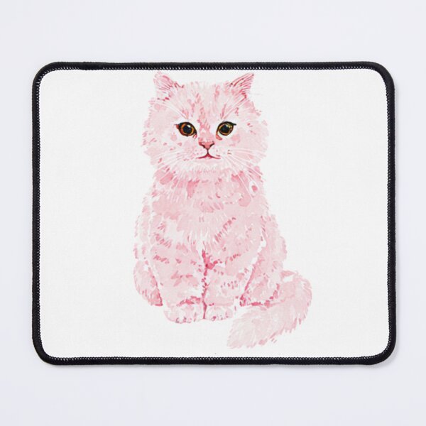 Item preview, Pink Fluffy Watercolor Cat designed and sold by bubulaladesigns.