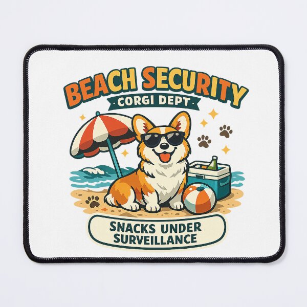 Item preview, Beach Security Corgi Dept Funny Summer Dog Shirt designed and sold by Concrete Coffee Studio.