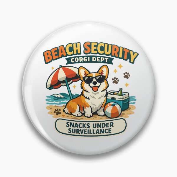 Item preview, Beach Security Corgi Dept Funny Summer Dog Shirt designed and sold by Concrete Coffee Studio.
