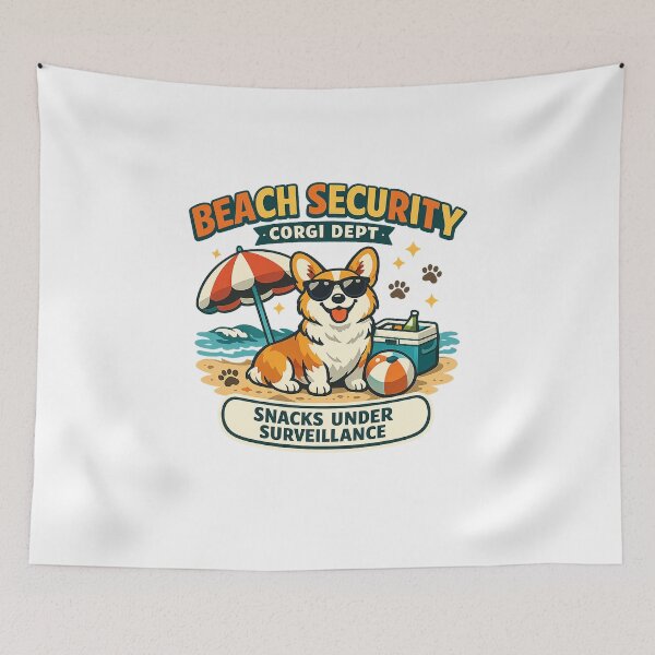 Item preview, Beach Security Corgi Dept Funny Summer Dog Shirt designed and sold by Concrete Coffee Studio.