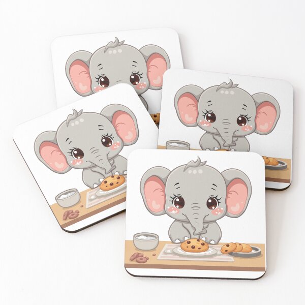 Item preview, An Adorable Elephant - Baking Cookies, Pastel Color Sticker designed and sold by DigitfanStudio.