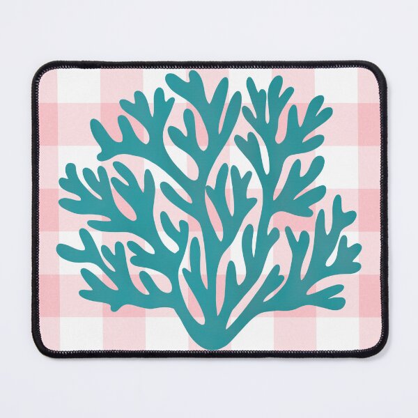 Item preview, Blue coral and pink plaid designed and sold by Ana Gorozpe.