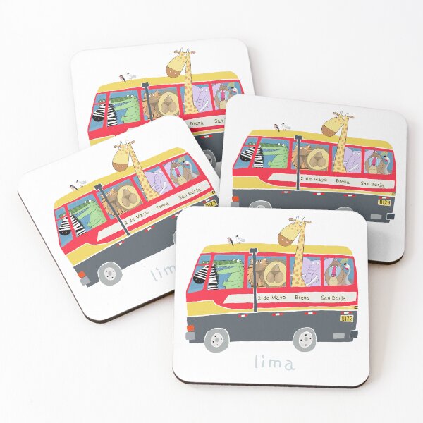 Item preview, Lima, Peru Bus With Jungle Animals By Artist Carla Daly designed and sold by Carla Daly.