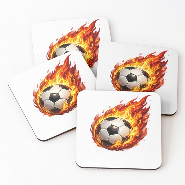 Item preview, flaming soccer ball sticker designed and sold by NEKOAME-Japan.