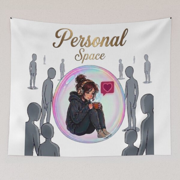 Item preview, Personal Space Introvert Girl in Bubble designed and sold by Northern Glow Art.