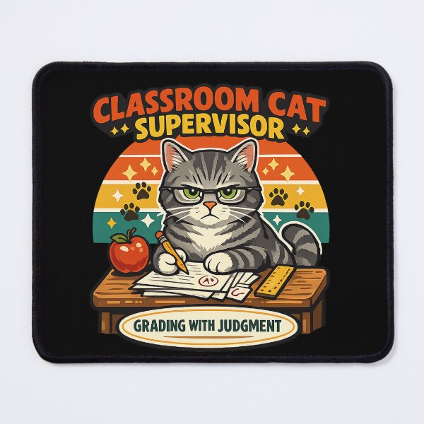 Item preview, Classroom Cat Supervisor Funny Teacher Cat Shirt designed and sold by Concrete Coffee Studio.
