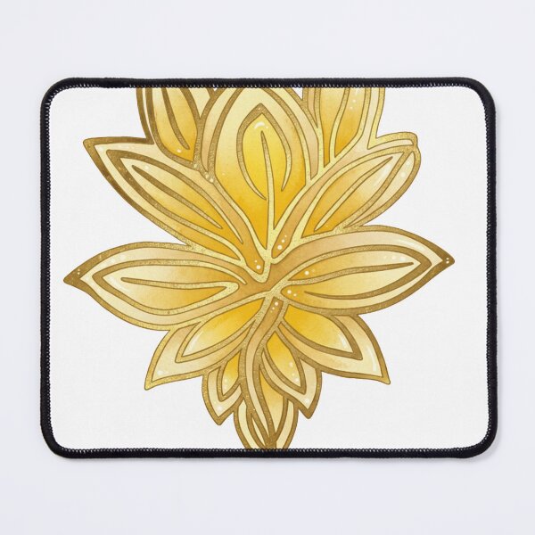 Item preview, Korean Traditional Golden Lotus Flower Watercolor Pattern designed and sold by Yiruda-Art.
