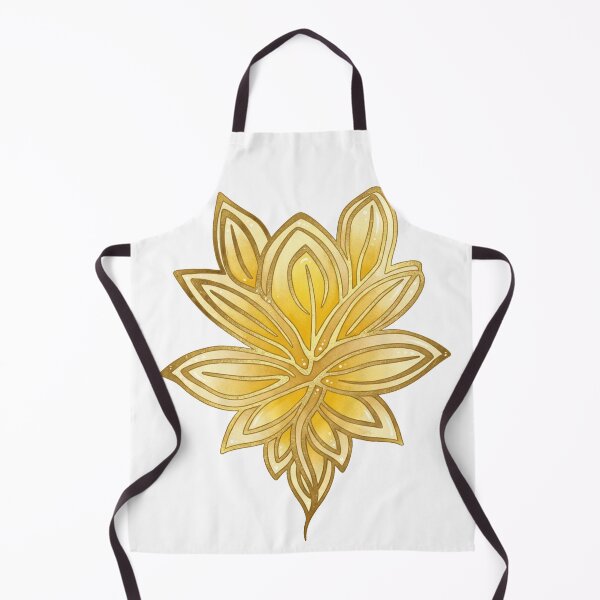 Item preview, Korean Traditional Golden Lotus Flower Watercolor Pattern designed and sold by Yiruda-Art.