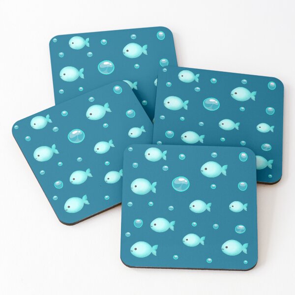 Item preview, Cute Sea animal Watercolor Blue Fish Floating Bubbles Ocean Aesthetic designed and sold by Art IN Pack.