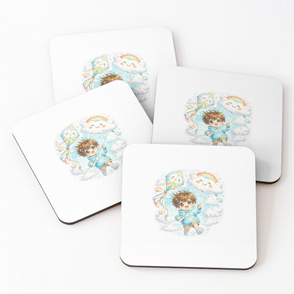 Item preview, Lucky Kite Chibi Boy – Cute Kawaii Sticker designed and sold by blossomfun.