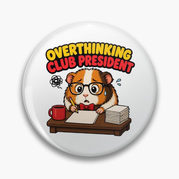 Item preview, Funny Guinea Pig Overthinking Anxiety Humor designed and sold by Gentlestate.