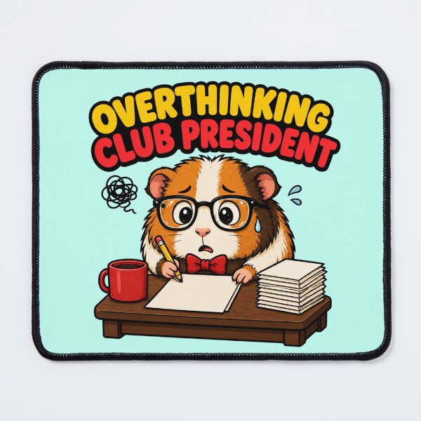 Item preview, Funny Guinea Pig Overthinking Anxiety Humor designed and sold by Gentlestate.