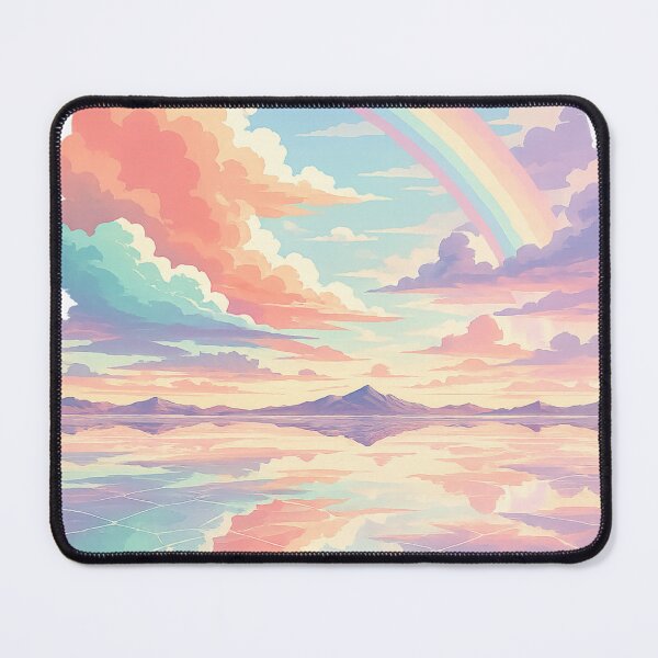 Item preview, Pastel Rainbow Sky Mountain Landscape - Dreamy Fantasy designed and sold by irfanshikh.