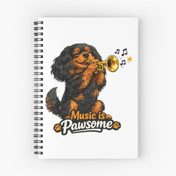 Item preview, Music is Pawsome Trumpet Black and Tan Cavalier designed and sold by SpottyRainbow.