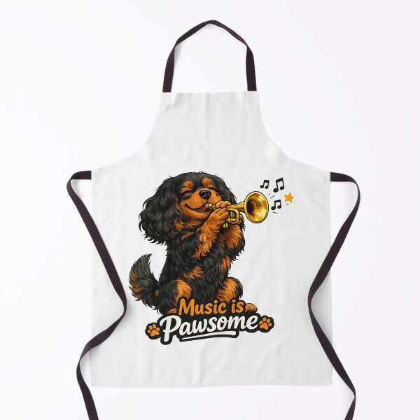 Item preview, Music is Pawsome Trumpet Black and Tan Cavalier designed and sold by SpottyRainbow.