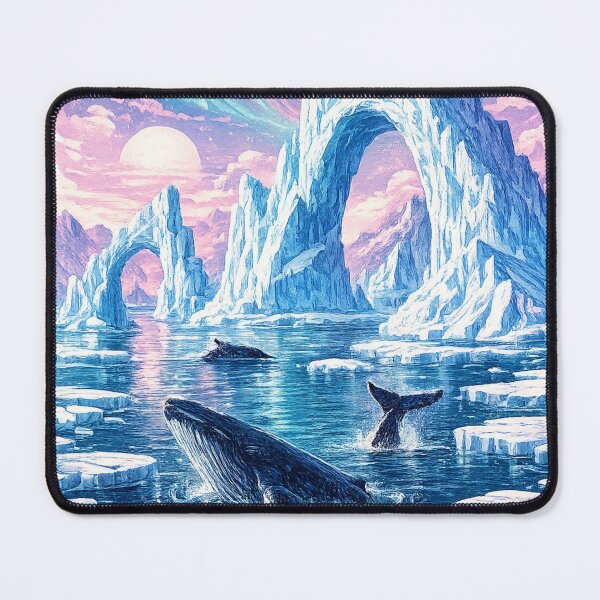 Item preview, Icy Arctic Whales Glacier - Fantasy Ice Landscape designed and sold by irfanshikh.