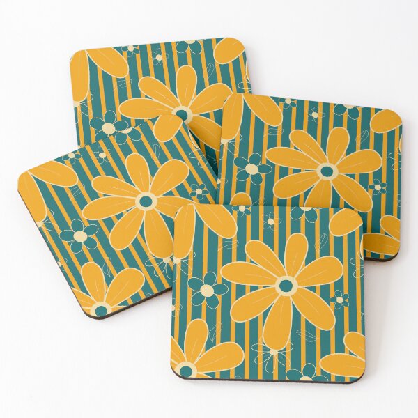 Item preview, Yellow stripes in a green field with yellow flowers 5E designed and sold by StefanStudioArt.