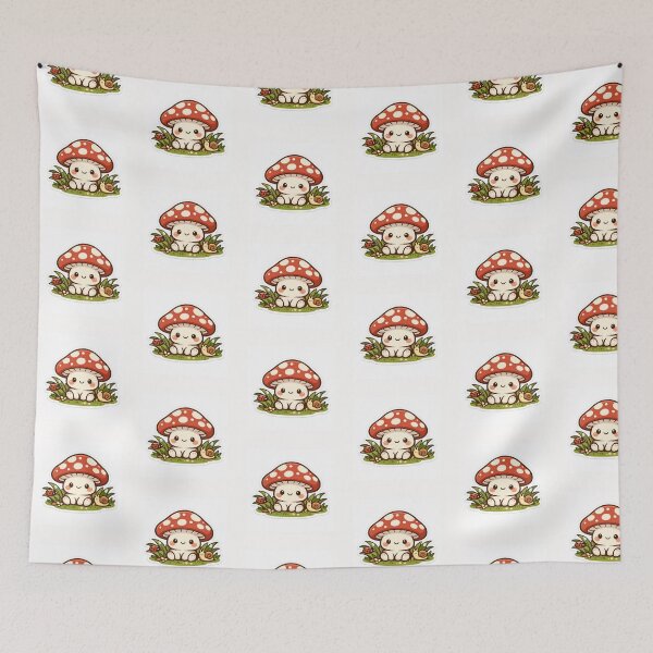Aperçu de l'œuvre Kawaii Mushroom Cottage Aesthetic Cute Forest Sticker Goblincore créée et vendue par yanejoy.
