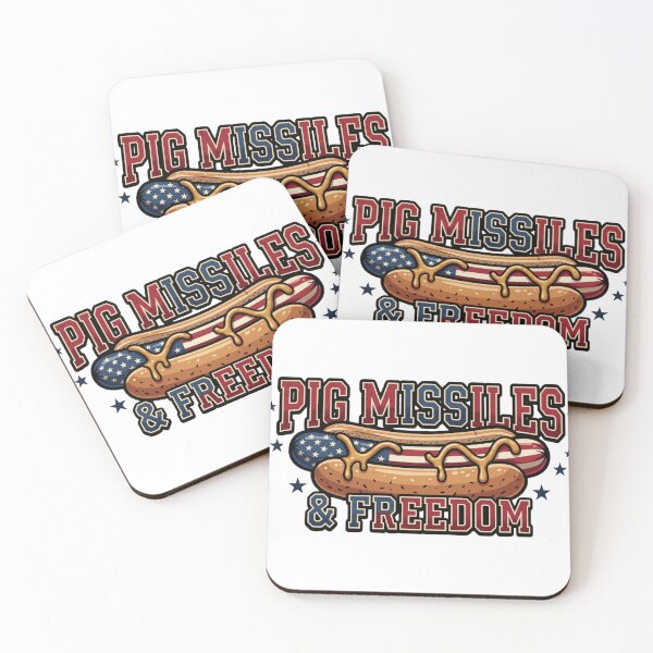 Item preview, Funny Hotdog Pig Missiles Freedom  bbq design designed and sold by ArtDesignTp.