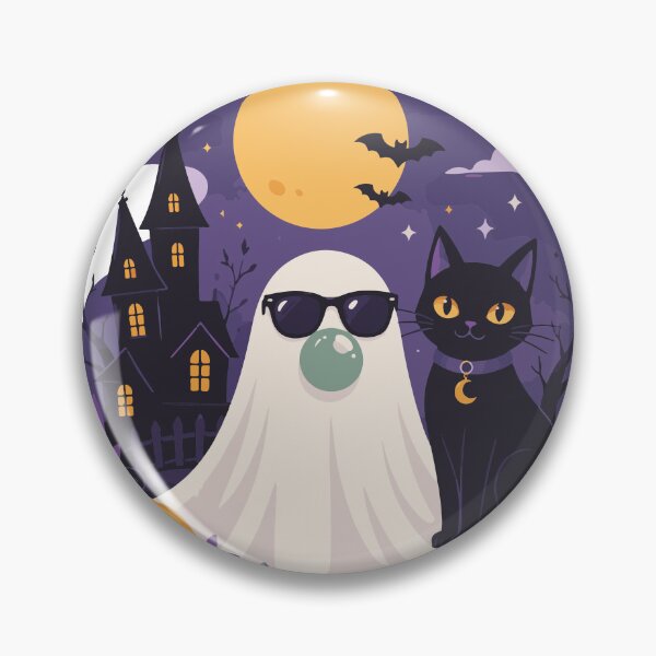 Item preview, Cute Halloween Ghost & Black Cat T-Shirt Sticker designed and sold by ucpstudio.