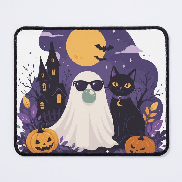 Item preview, Cute Halloween Ghost & Black Cat T-Shirt Sticker designed and sold by ucpstudio.