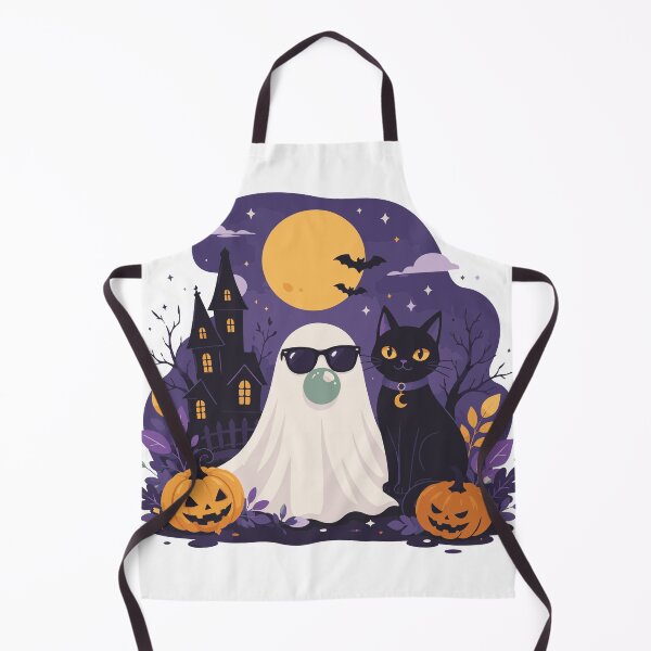 Item preview, Cute Halloween Ghost & Black Cat T-Shirt Sticker designed and sold by ucpstudio.