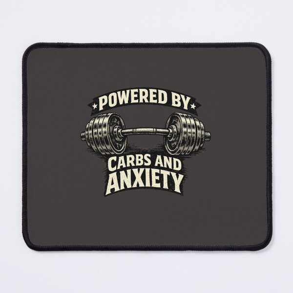 Item preview, Powered By Carbs And Anxiety Powerlifting Gym Humor designed and sold by yanejoy.