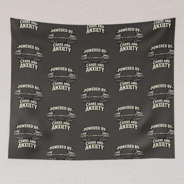 Item preview, Powered By Carbs And Anxiety Powerlifting Gym Humor designed and sold by yanejoy.