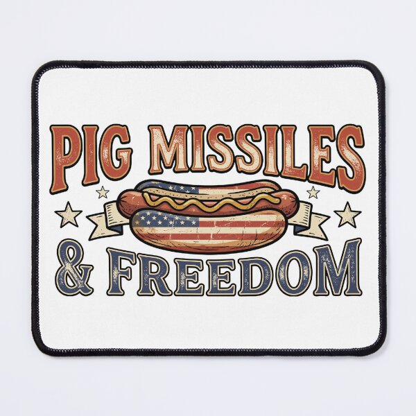 Item preview, Funny Hotdog Pig Missiles Freedom america bbq designed and sold by ArtDesignTp.