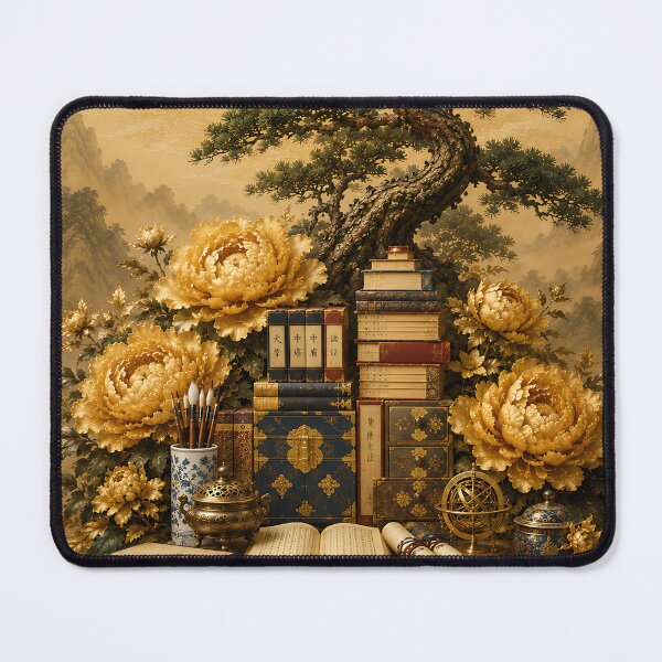 Item preview, Korean Folk Art Golden Peony & Dragon Canvas, Traditional Shaman Dance Wall Art designed and sold by K-Tradition.