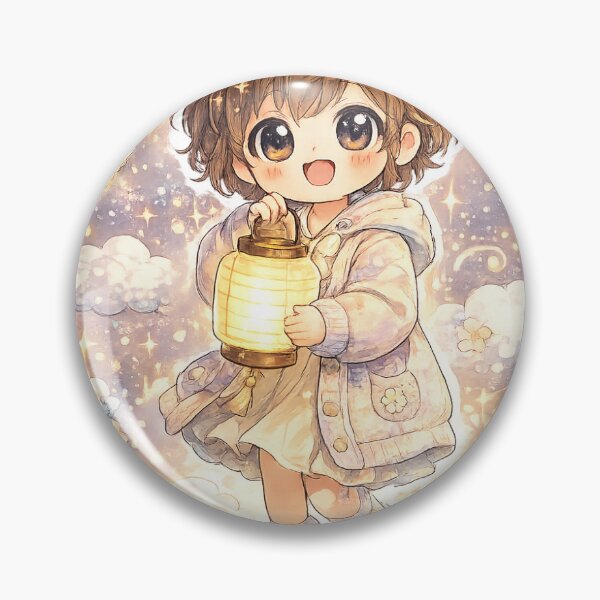 Item preview, Firefly Lantern Girl – Cute Kawaii Sticker designed and sold by blossomfun.