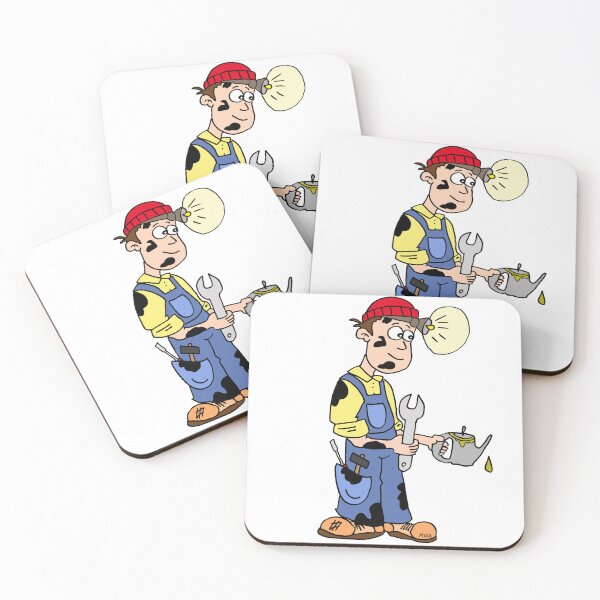 Item preview, Funny Car Mechanic and Handy Man Cartoon | Quirky Garage Repair Tool Sticker designed and sold by MyxaART.