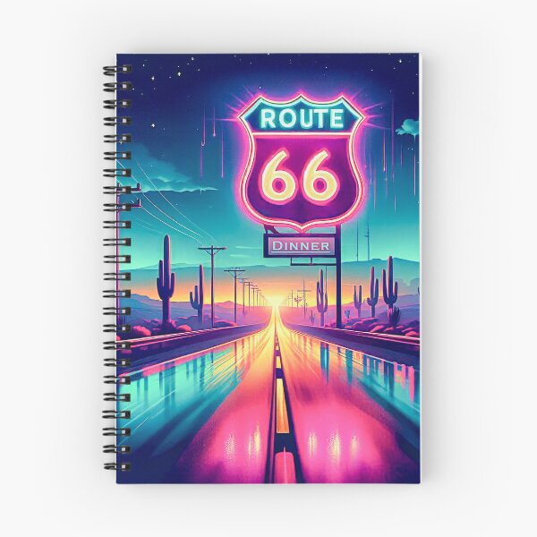 Item preview, Neon Route 66 Retro Synthwave Highway designed and sold by dougkeder.