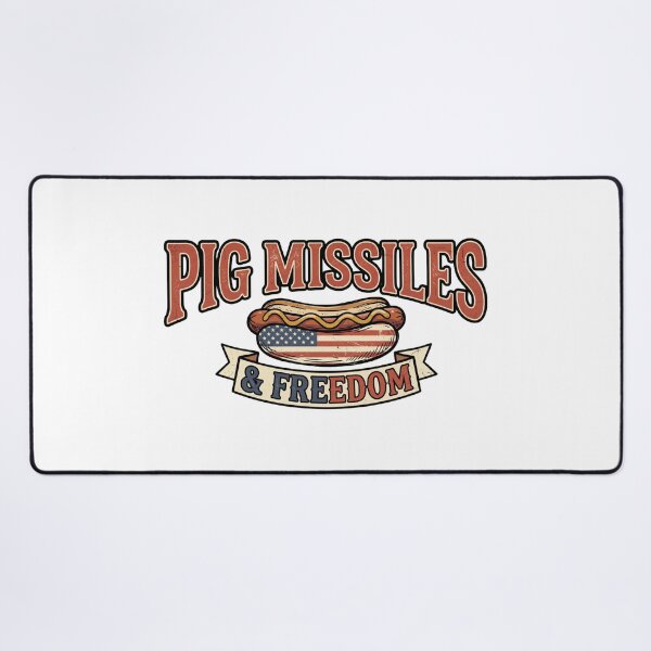 Item preview, Hotdog Pig Missiles Freedom patriotic bbq humor designed and sold by ArtDesignTp.